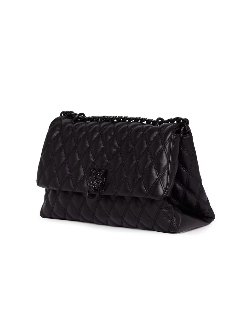 ALDO Black Quilted Shoulder Bag with Chain Strap